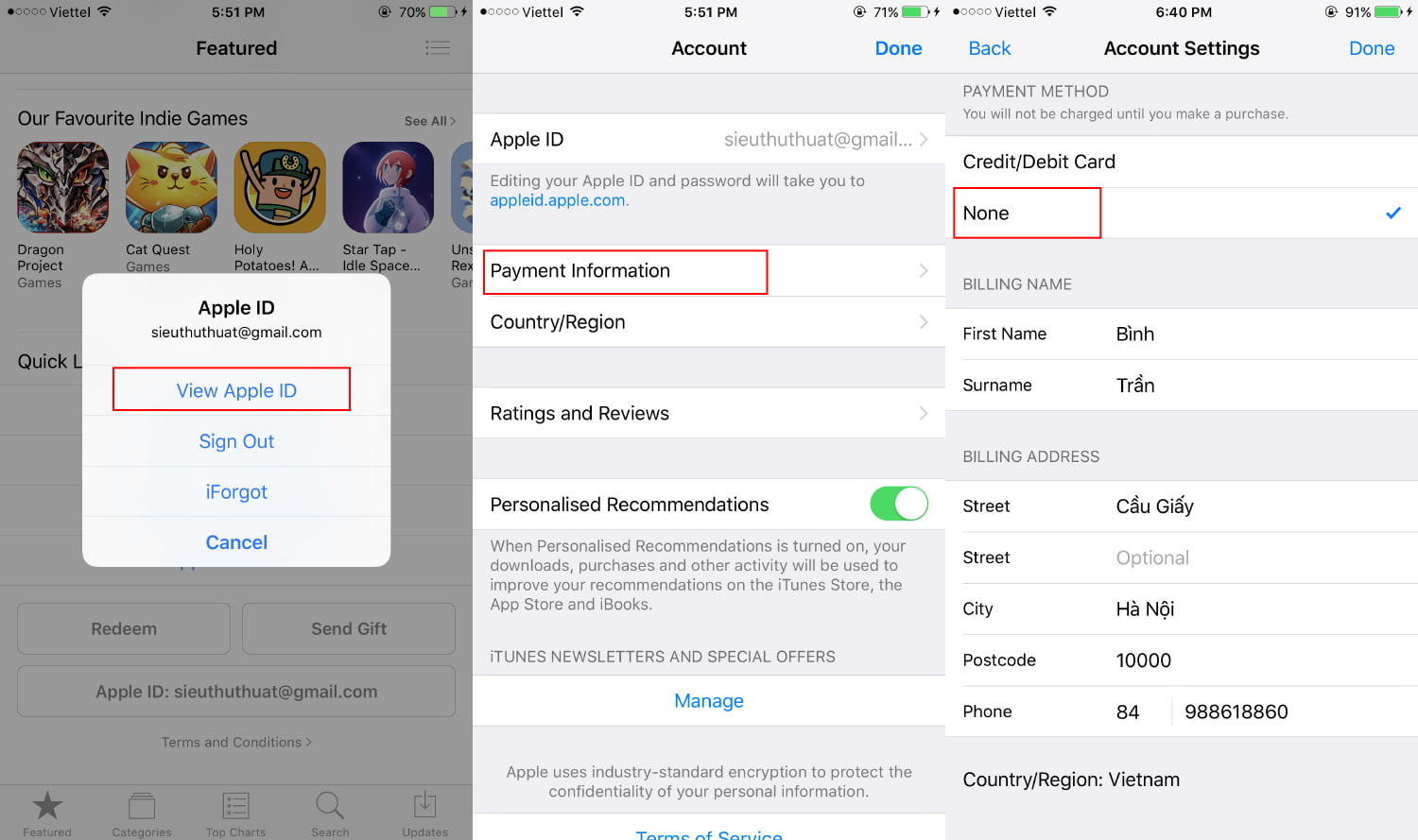 xoa the visa khoi apple id