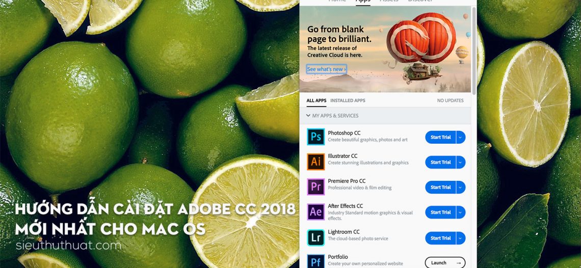 Hướng dẫn cài đặt Adobe CC 2018 cho Mac OS