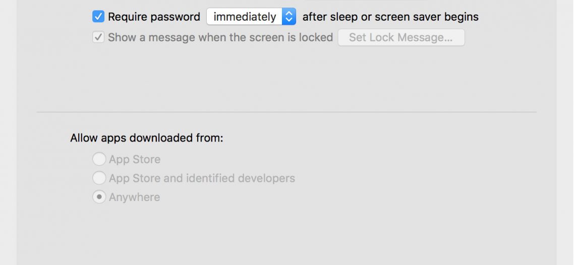 Hướng dẫn bật Anywhere trên macOS Sierra 10.12