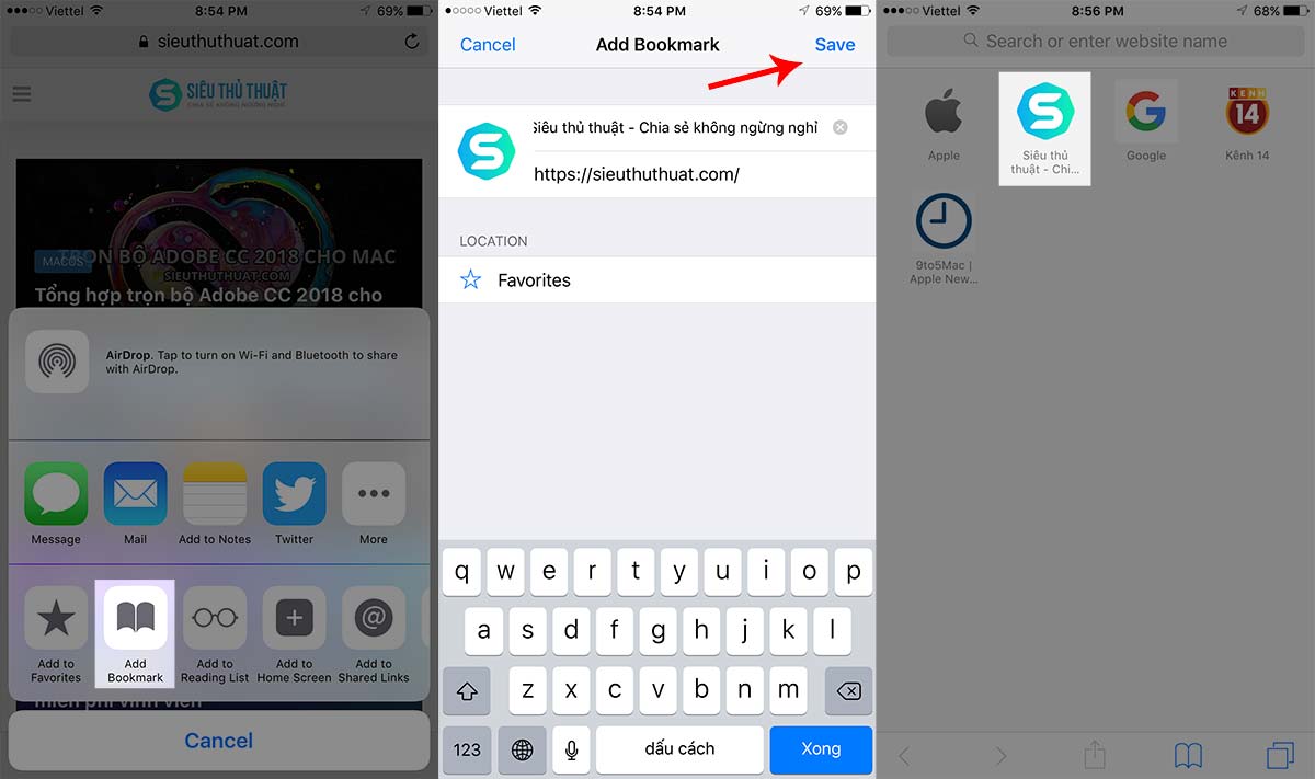 bookmark trinh duyet safari
