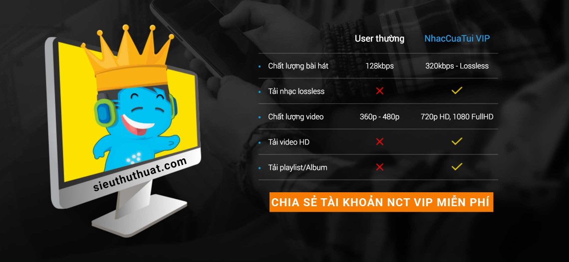 Chia sẻ tài khoản NhacCuaTui VIP gia hạn thường xuyên