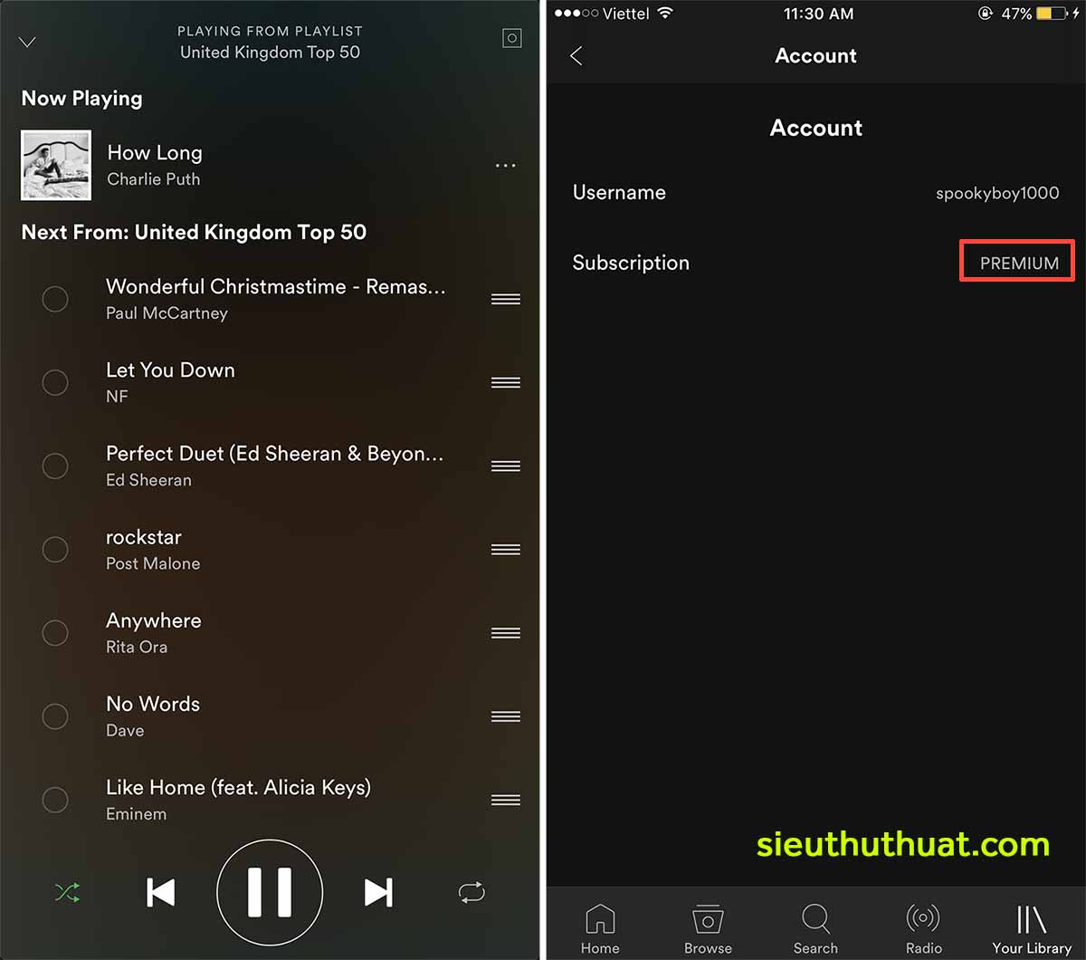 Chia sẻ tài khoản Spotify Premium