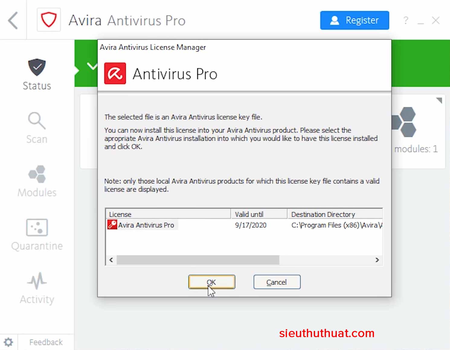 License Key Avira Antivirus Pro hinh 3