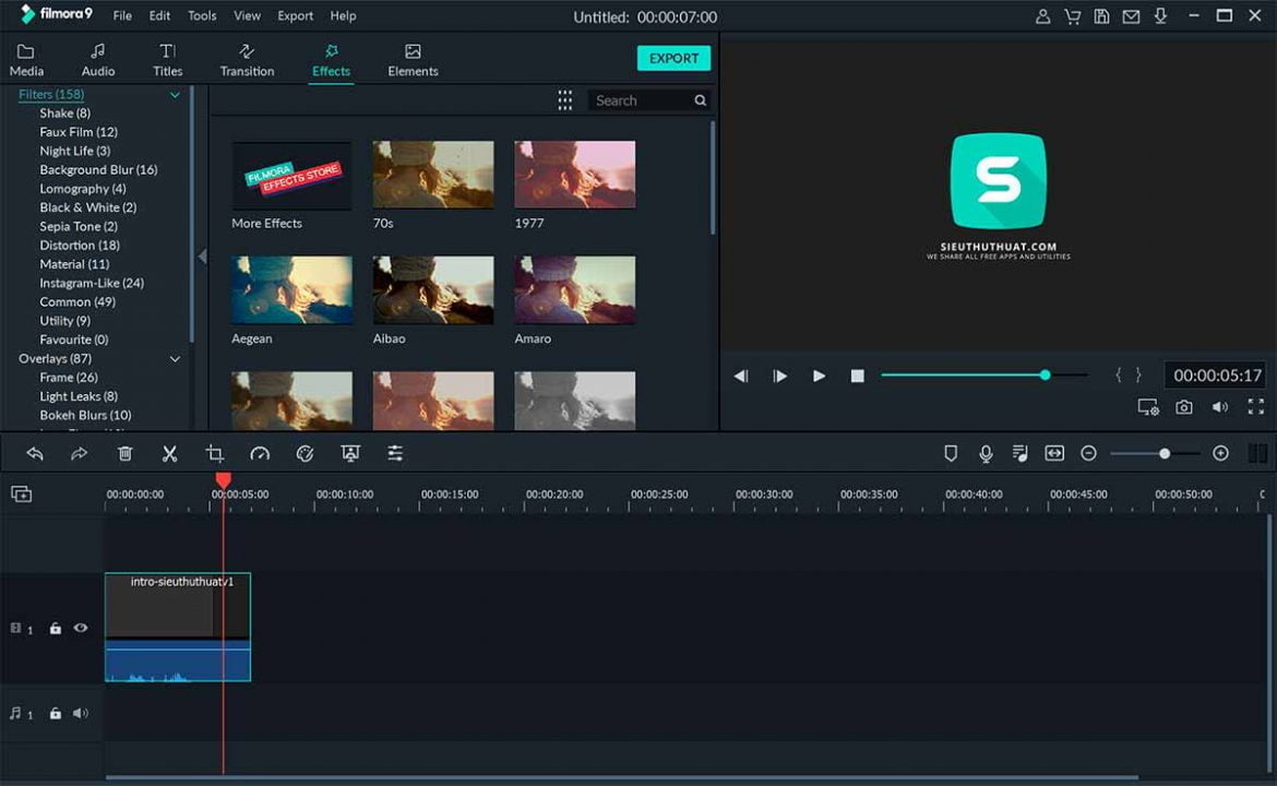 Wondershare Filmora Effects Packs Cập nhật liên tục