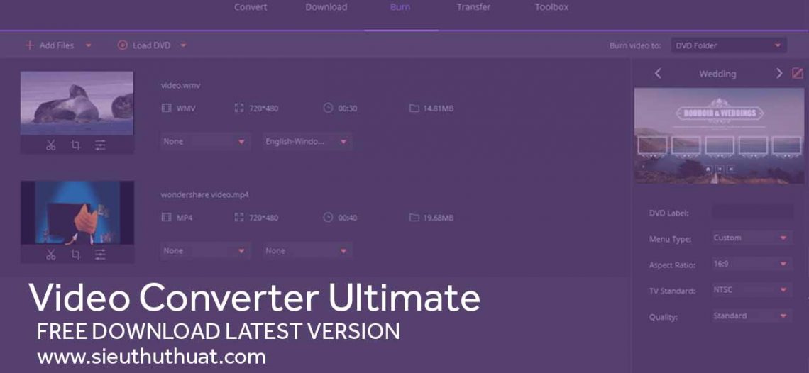Wondershare Video Converter Ultimate 10.2.2.163 mới nhất (Win/Mac)