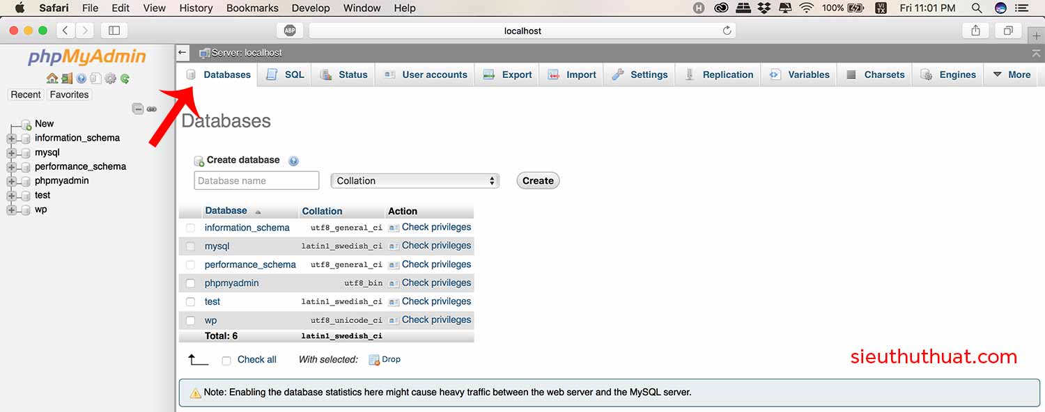 thiet lap database