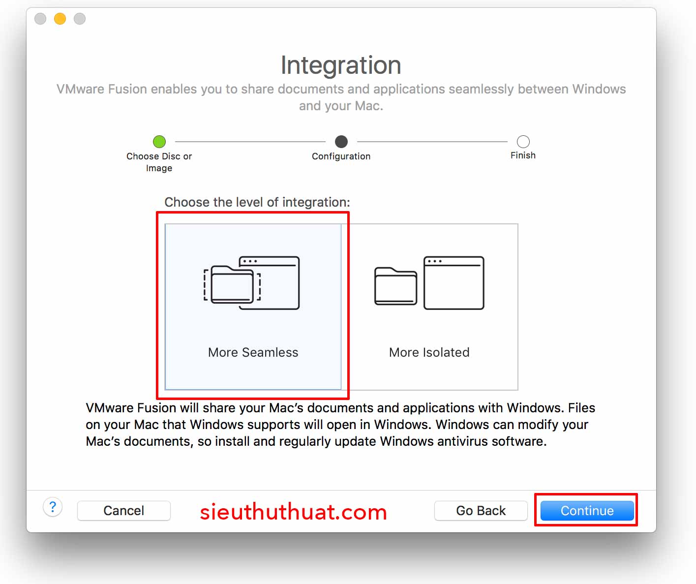 cai windows 10 tren mac bang vmware 5