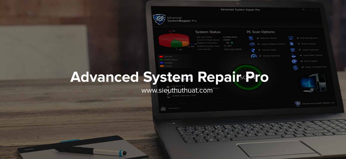 Advanced System Repair Pro 1.6.0.0.18.3.24 – Làm sạch, tối ưu hóa PC