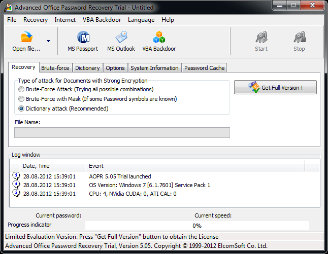 Advanced Office Password Recovery