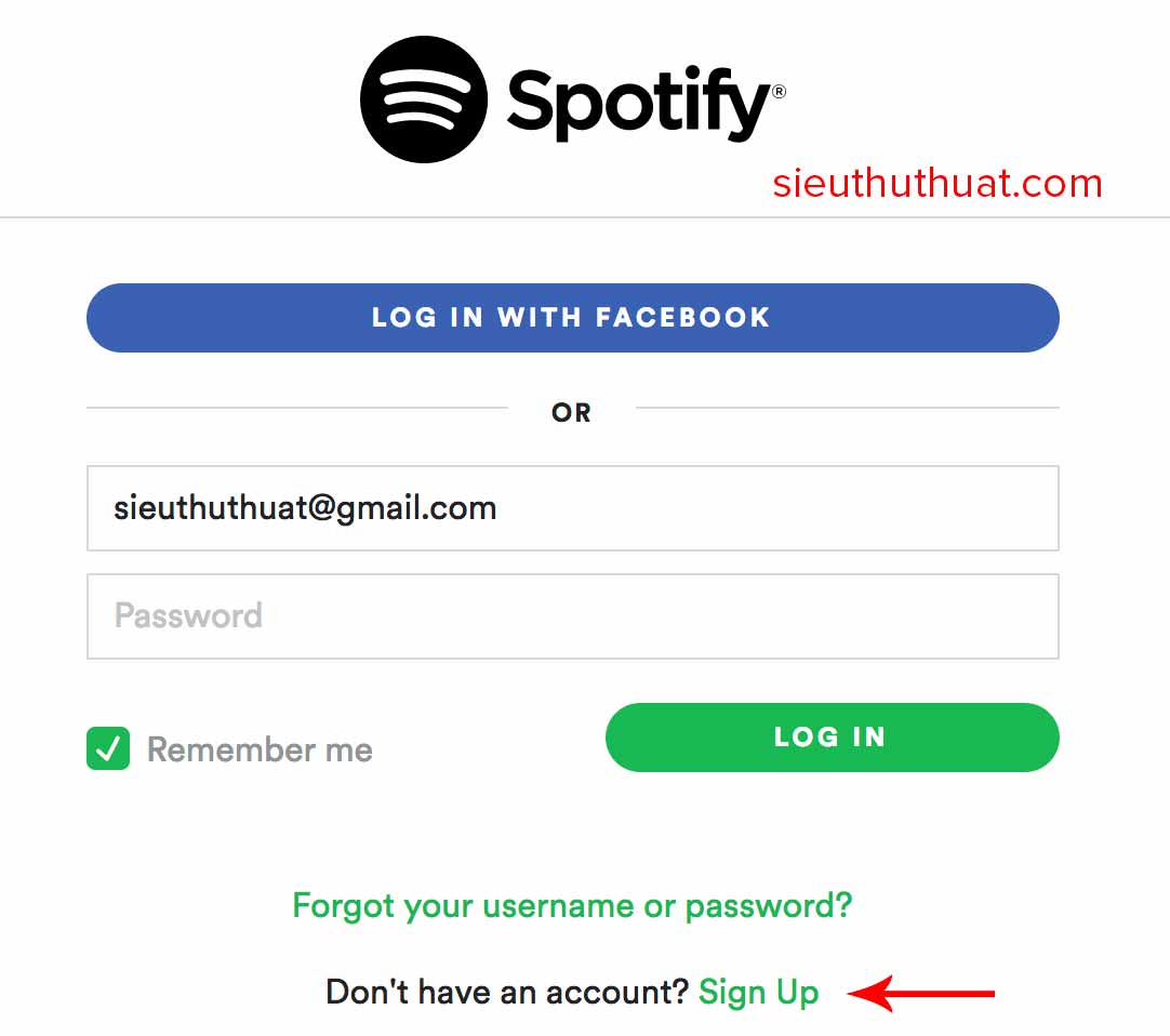 Đăng ký Spotify
