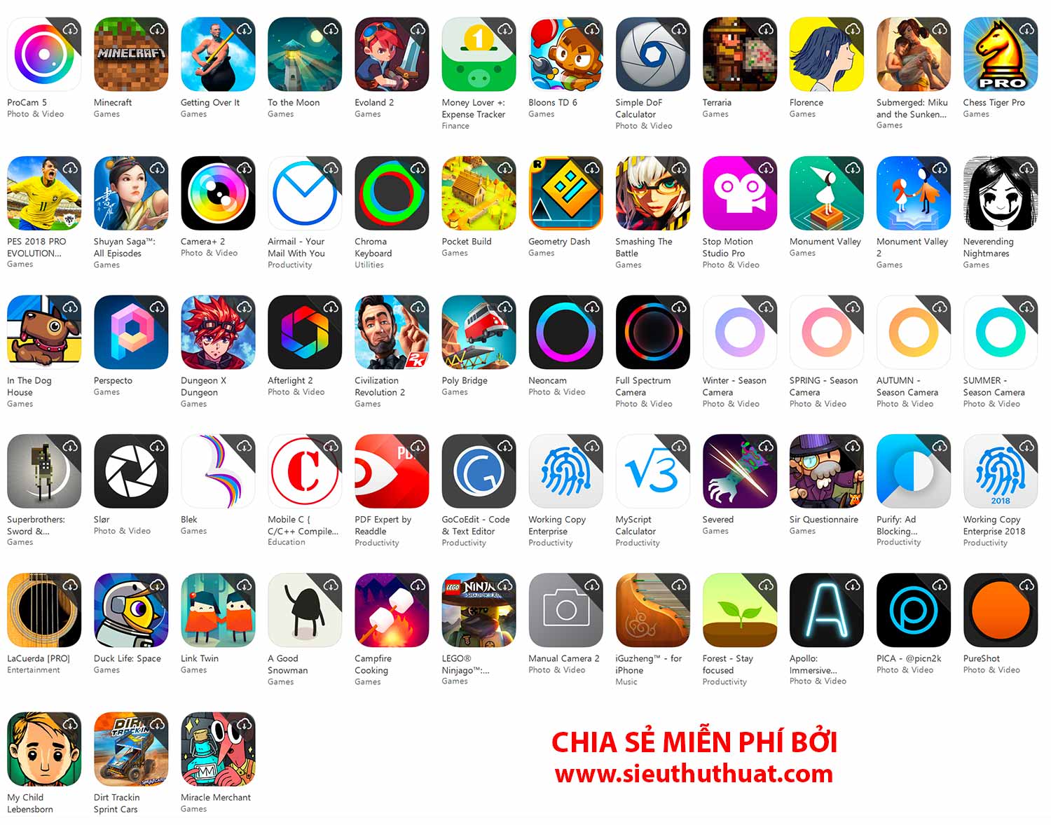 app ios mien phi
