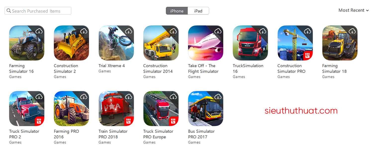 game mo phong cho ios