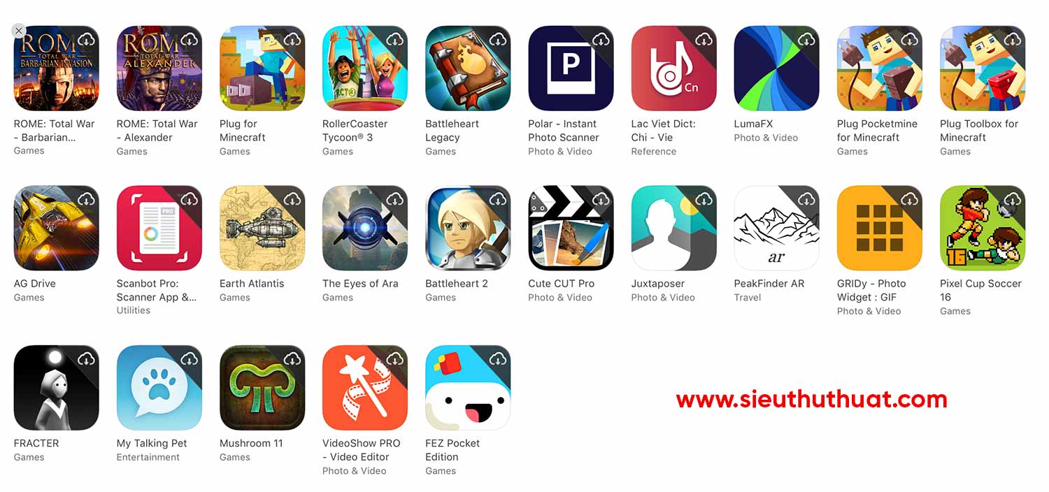 kho app game apple id ios
