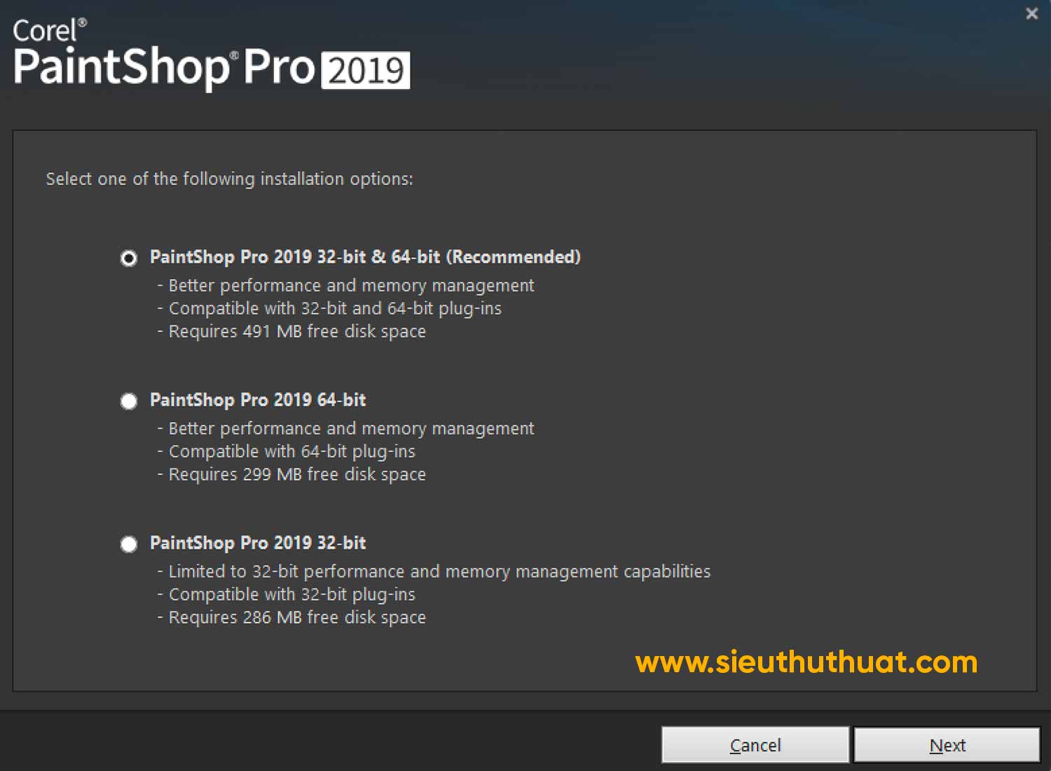 huong dan cai dat Corel PaintShop Pro 2019 2