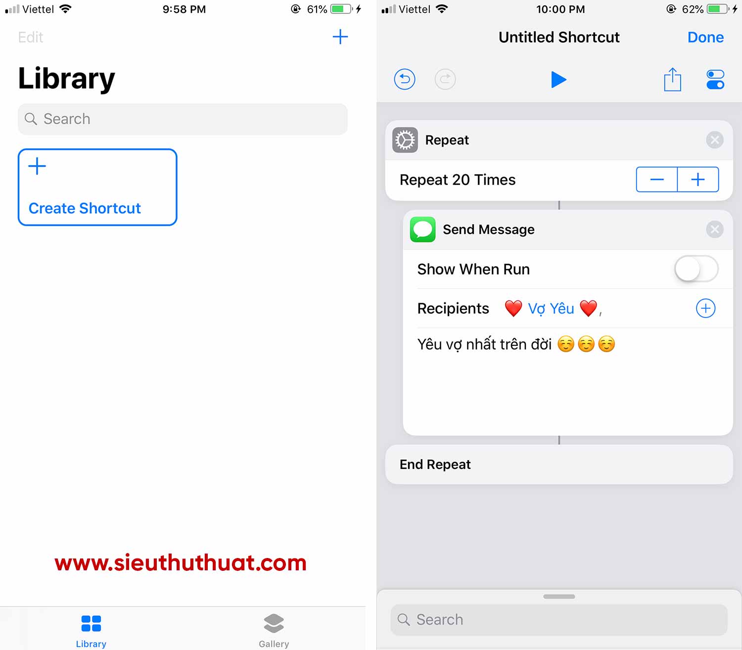 Gửi tin nhắn tự động trên iOS 12