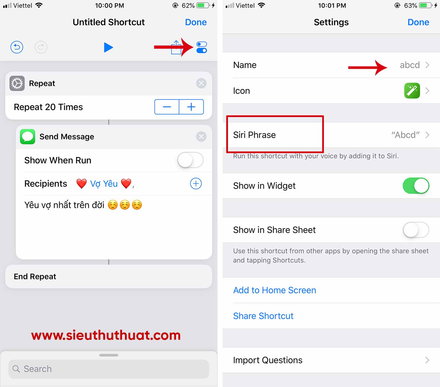 Siri Shortcuts iOS 12 hinh2
