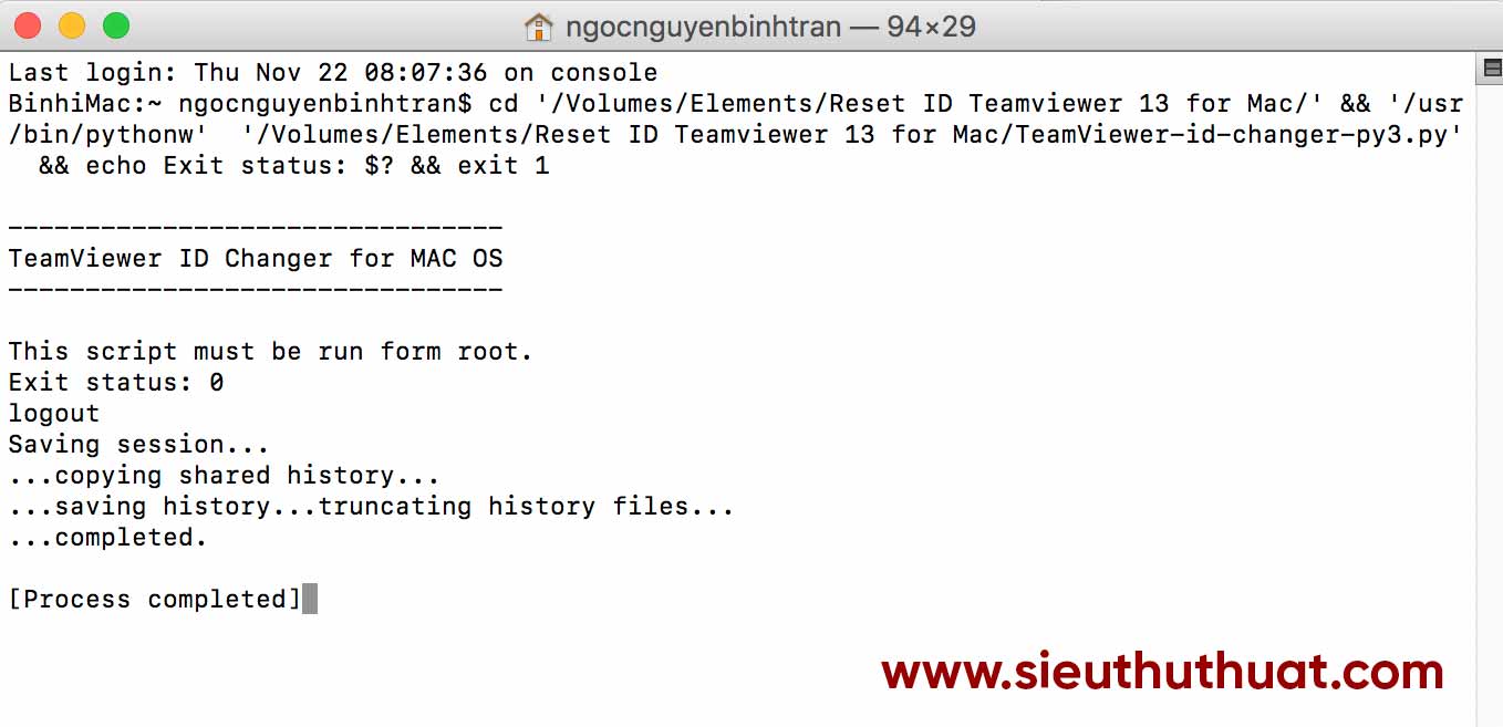 Reset ID Teamviewer for Mac