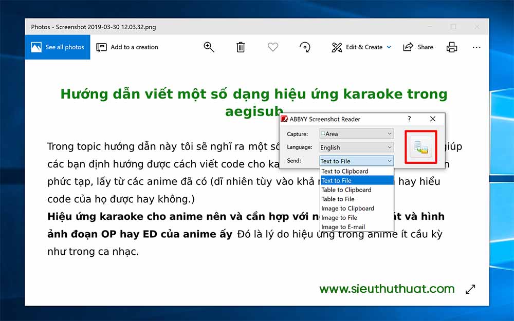 Hướng dẫn ABBYY Screenshot Reader