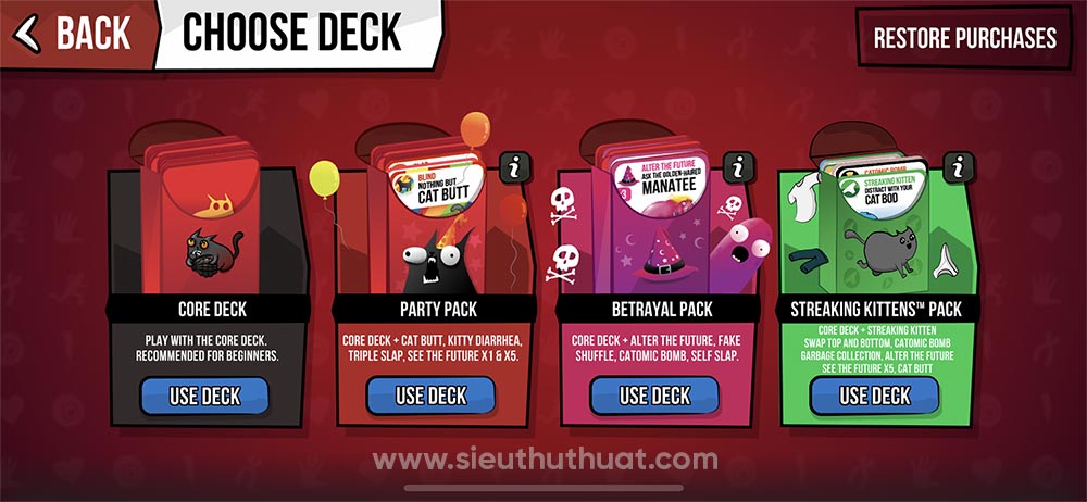 Exploding Kittens Full cho iOS game meo no ios