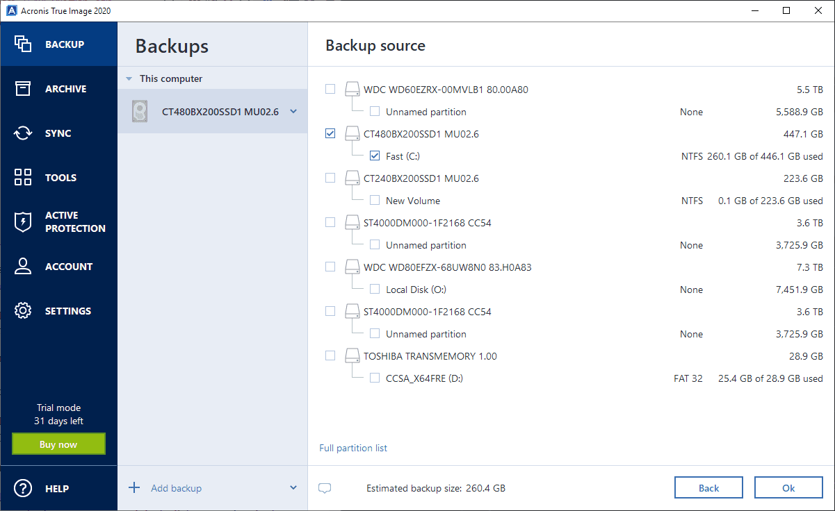 backup source selection