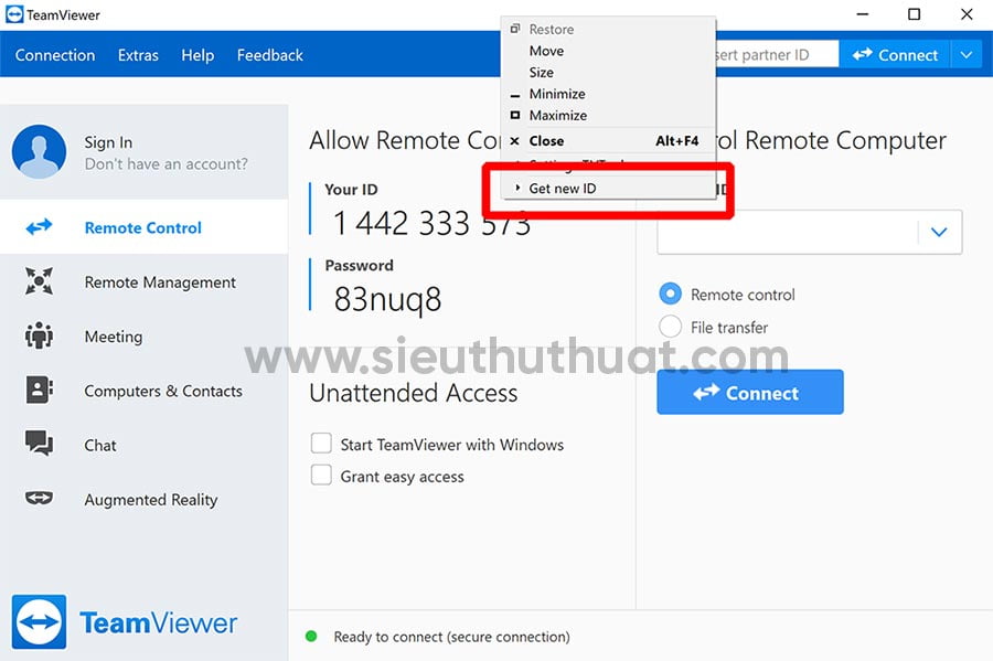 ResetID TeamViewer