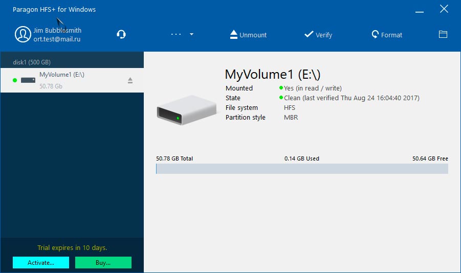 Paragon HFS+ for Windows