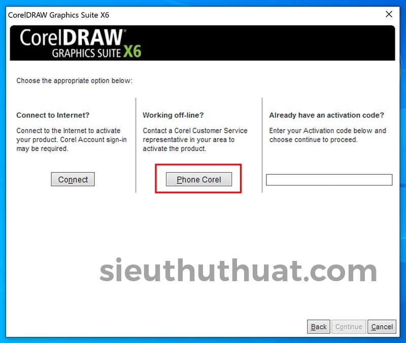 Chọn Phone Corel