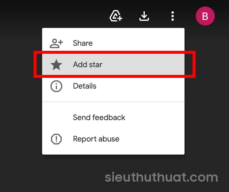 Thêm dấu sao (Add star)