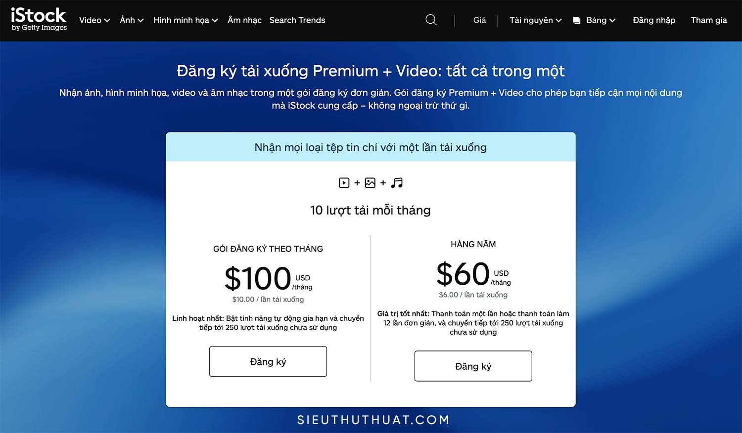 Pricing iStock