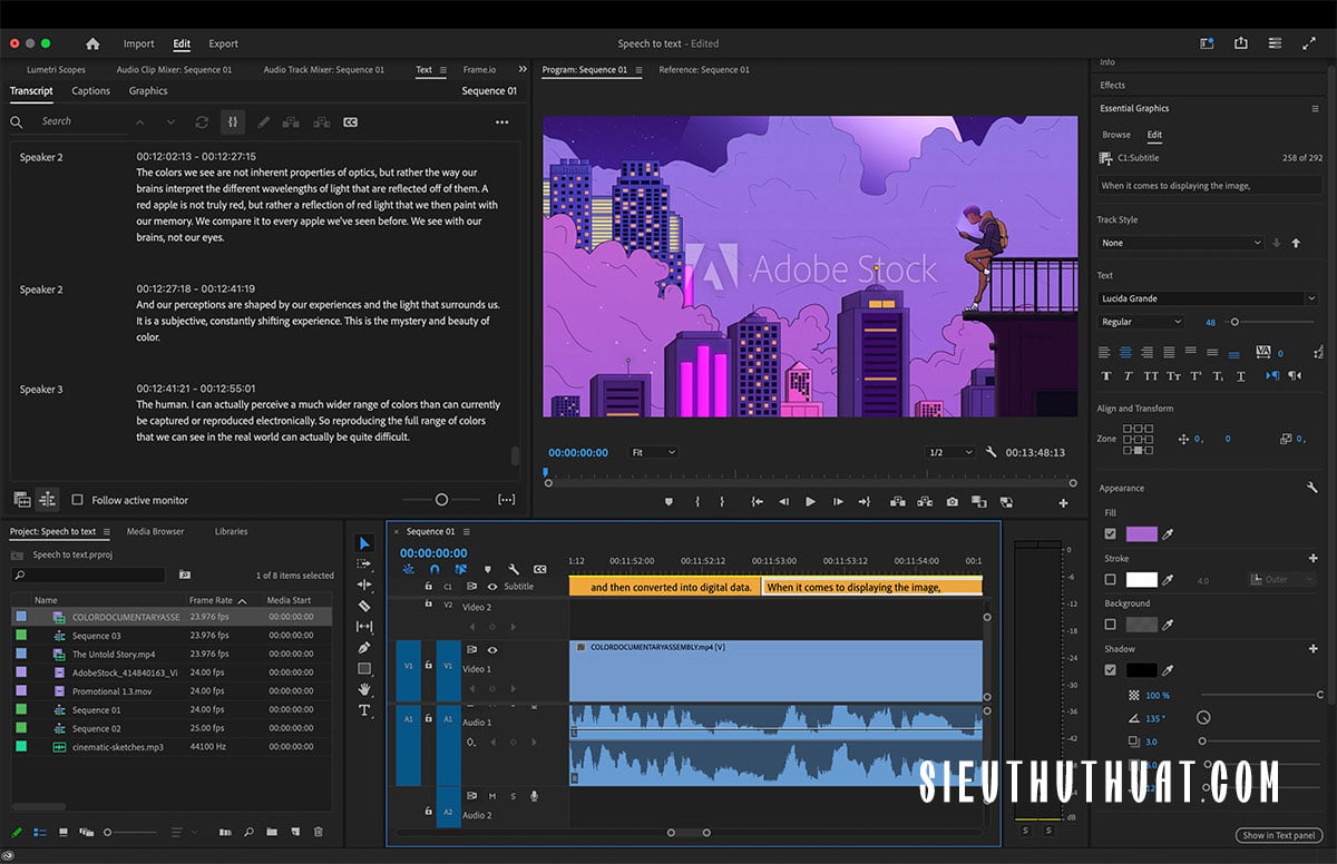 Adobe Speech to Text for Premiere Pro